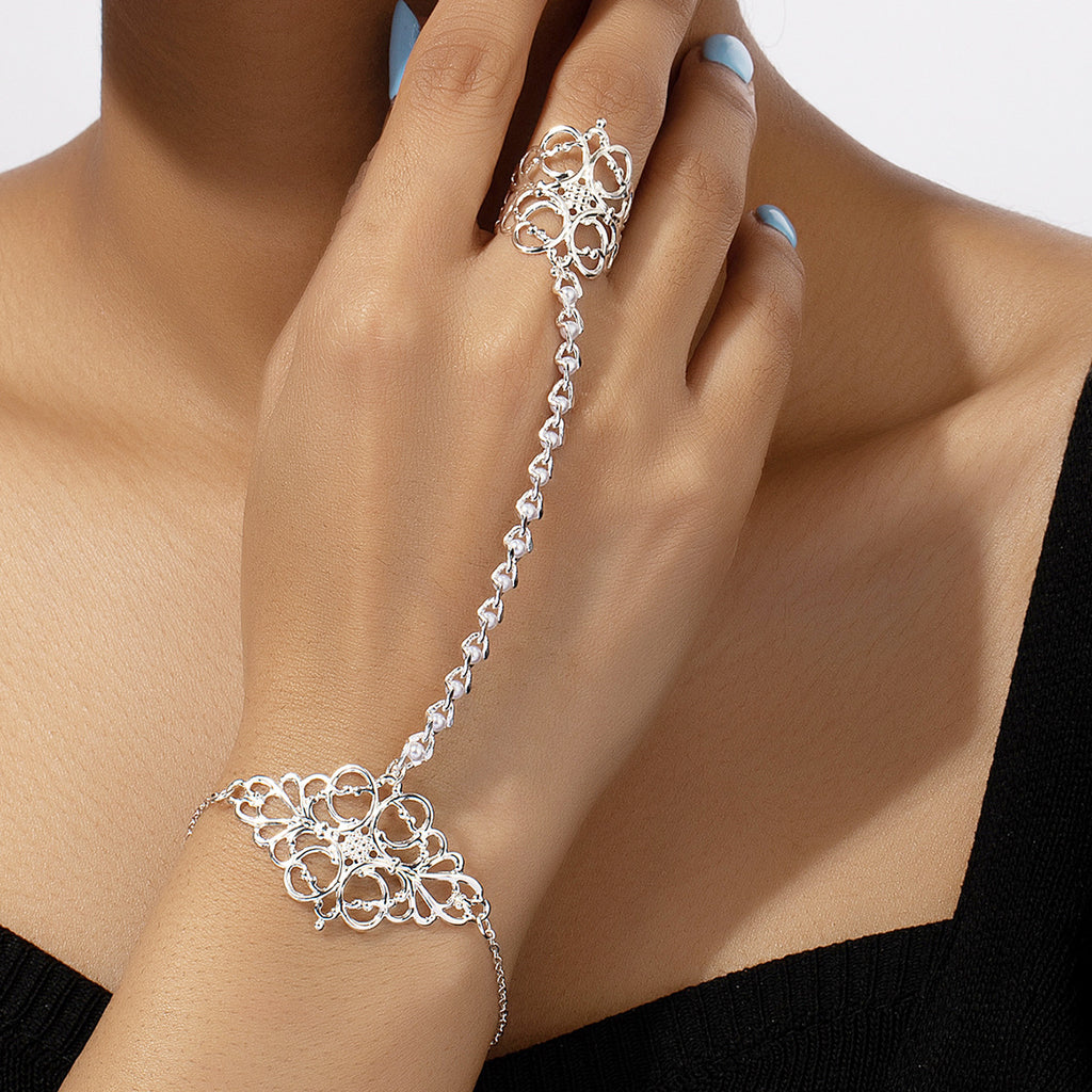 Minimalist, Openwork Window-cut Patterned Light-luxury Fingerless Bracelet