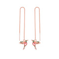 Fashion Jewelry New Unique Little Bird Drop Long Hanging Hummingbird Earrings For Women Elegant Girl Tassel Crystal Pendant Earring Jewelry