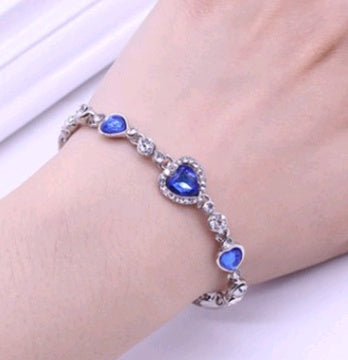 Heart Shaped Zircon Crystal Diamond Bracelet Ocean Heart Bracelet