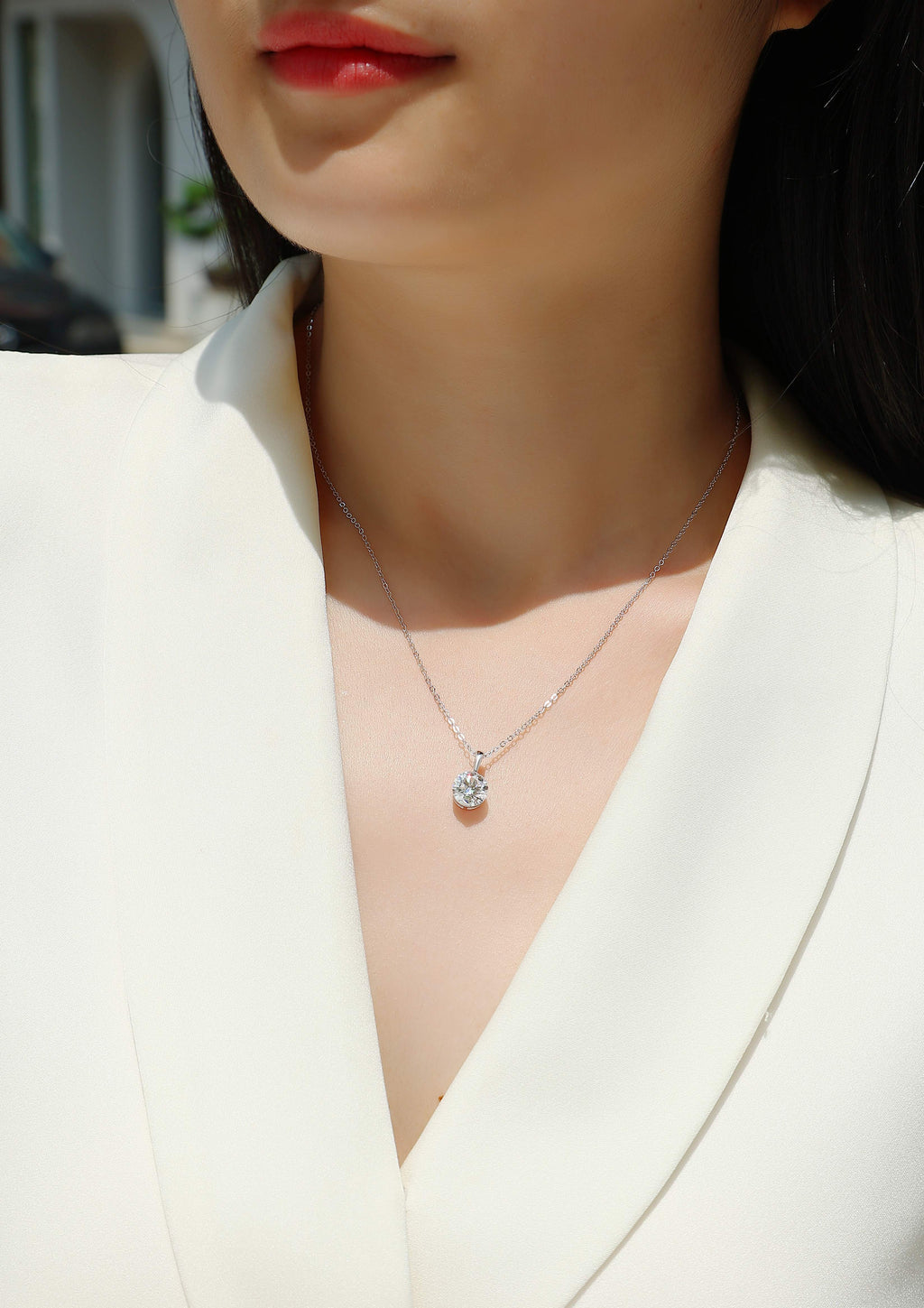 Star Necklace - A Fashionable And Light Luxury Jewelry Pendant Necklace Set With Top-quality Moissanite, S925 Silver Plated Platinum