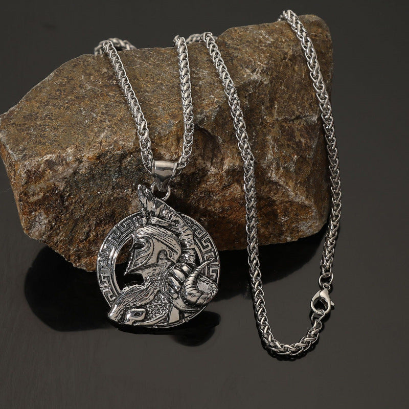 Viking Mask Warrior Men's Necklace