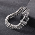 Viking Vintage Wolf Head Snake Head Titanium Steel Bracelet
