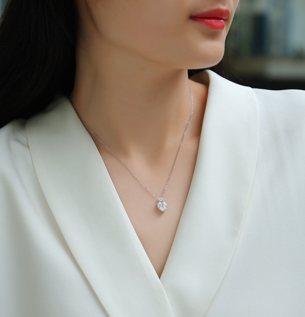 Ripple Phantom - A Fashionable And Light Luxury Jewelry Pendant Necklace Set With Top-quality Moissanite, S925 Silver Plated Platinum