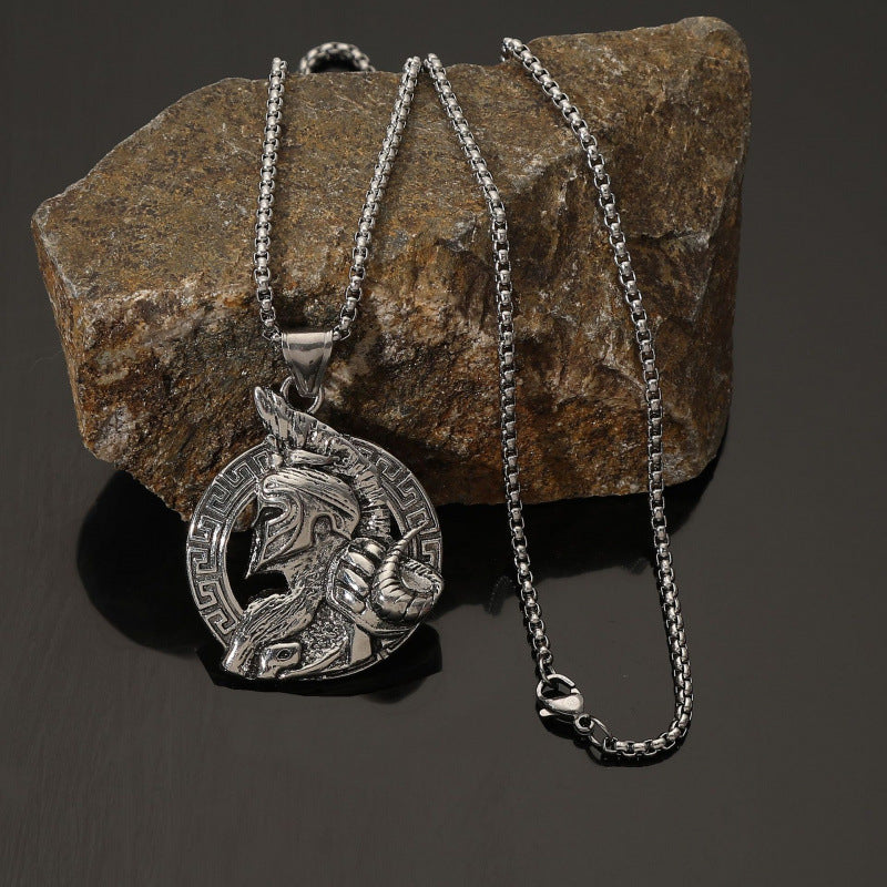 Viking Mask Warrior Men's Necklace